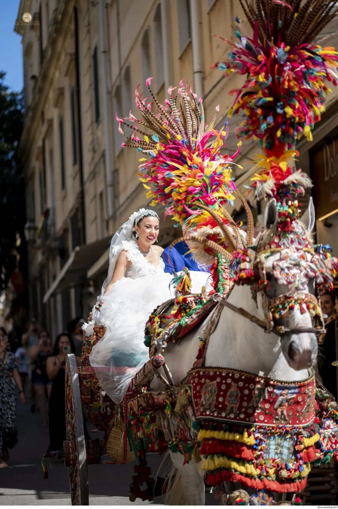 Sicilian Wedding Isabel & Lucio 130 sicilian cart wedding in Taormina in Dolce Gabbana style